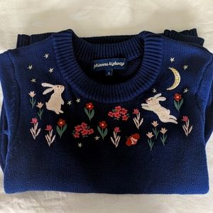 Princess Highway x Modcloth Embroidered Bunny Sweater